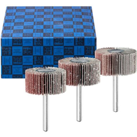 PFERD 44498003 JUEGO DE 3 LIJADORAS F DE CORINDÓN F 40 X 20 MM DIÁMETRO DEL EJE 6 MM A60, 80, 120 PARA AFILADO Y ACABADO
