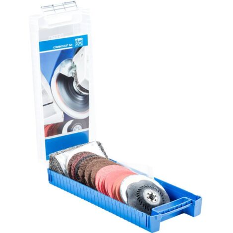PFERD 49350071 SET CombiClick 19 pièces Ø 115 mm M14 usinages grossièrement jusqu'à poli pour meuleuse d'angle Diamètre
