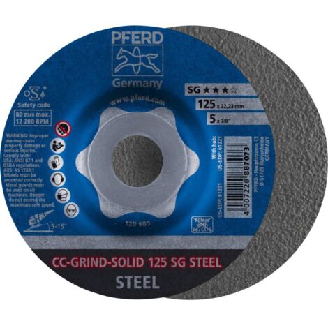 PFERD 64185125 Cc-Grind-Solid Sg Steel Disco abrasivo Diametro 125 mm 10 pz.