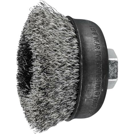 Brosse boisseau pour disqueuse à filetage non torsadée Fil Acier TBU 60/M14  ST 0,30 SG - PFERD