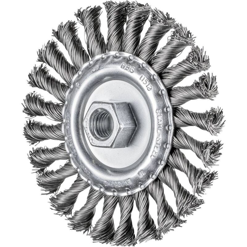 Brosse ronde à tête ronde ø 115 x 12 mm M14 ø 0,50 pour meuleuse d'angle 43312002 1 pc(s) - Pferd