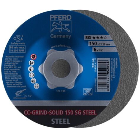 PFERD CC-GRIND SOLID Schleifscheibe 150x22,23 mm COARSE Leistungslinie SG STEEL für Stahl