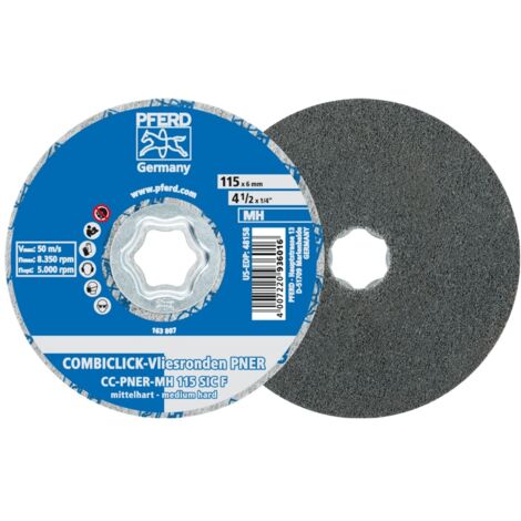 PFERD COMBICLICK verpresste Vliesronde CC PNER Ø 115 mm Mittehart SIC Fein für Finish