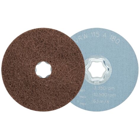 PFERD COMBICLICK weiche Vliesronde CC Ø 115 mm A180 zum reinigen und satinieren mit Winkelschleifer