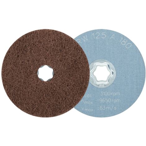 PFERD COMBICLICK weiche Vliesronde CC Ø 125 mm A180 zum reinigen und satinieren mit Winkelschleifer