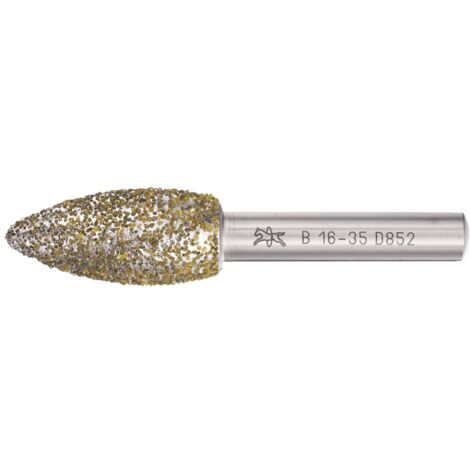 PFERD Diamant-Schleifstift Flammenform 16x35x8 mm D852 zum Schleifen von Grau-und Sphäroguss