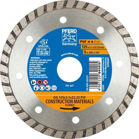 PFERD disco diamante dg 125 x 2,1 x 22,23 psf 68012222 , Disco Diamante Dg 125 X 2,1 X 22,23 Psf 68012222 de la marca Pferd.
