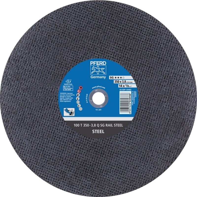 Pferd - 66323663 disques à tronçonner 100 T350-3,8 A24Q sg-rail 25,4 sourcing