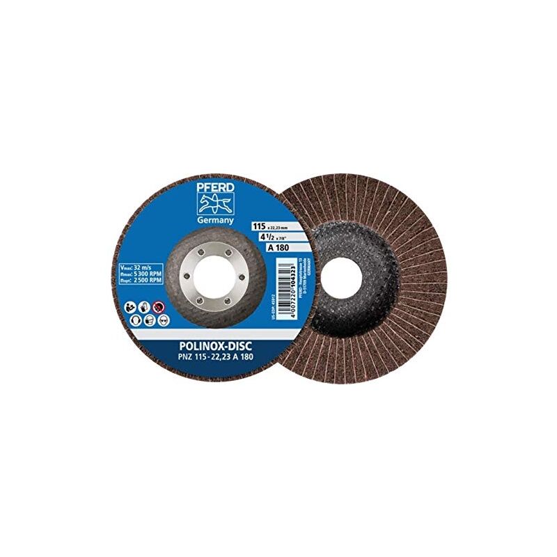 44692266 polinox disque abrasif pnz-ø 125 mm largeur 20 mm rpm : 3.800 grain : 100 - Pferd