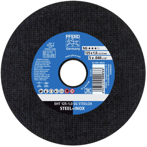 PFERD EHT 125-1,0 SG STEELOX (5) 69198297 Trennscheibe gerade 125 mm 5 St. Edelstahl, Stahl