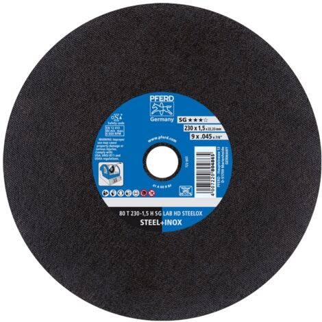 PFERD Labortrennscheibe T 230x1,5x22,23 mm Leistungslinie SG LAB HD STEELOX für Stahl/Edelstahl