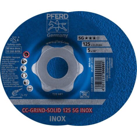 PFERD Meule à ébarber CC-GRIND-SOLID SG INOX D125xSmm ( 4000843428 )