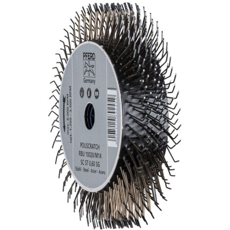 PFERD POLISCRATCH Rundbürste ungezopft RBU Ø 100x20mm M14 Stahl-Draht-Ø 0,60 für Winkelschleifer  43