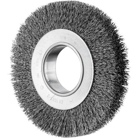 PFERD POS Rundbürste breit ungezopft RBU Ø 150 x 25 mm variable Bohrung Stahl-Draht-Ø 0,30 für Schle