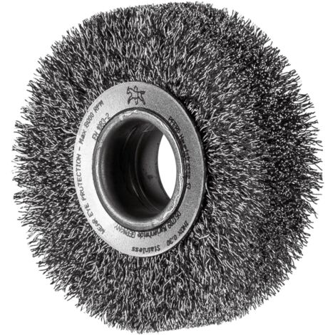PFERD POS Rundbürste breit ungezopft RBU Ø80x20xvariable Bohrung Edelstahl-Draht-Ø0,20 Schleifbock