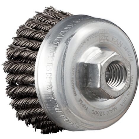 PFERD POS Topfbürste 2-reihig gezopft TBG HD Ø 65 mm M14 Stahl-Draht-Ø 0,50 mm Winkelschleifer