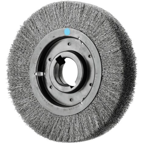 PFERD Rundbürste breit ungezopft RBU Ø250x48xvariable Bohrung Edelstahl-Draht-Ø0,30 Schleifbock