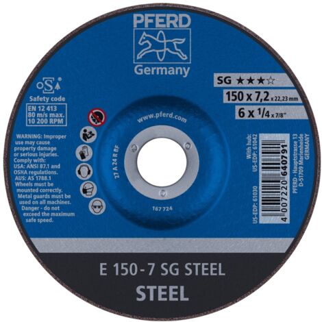 PFERD Schruppscheibe E 150x7,2x22,23 mm Leistungslinie SG STEEL für Stahl