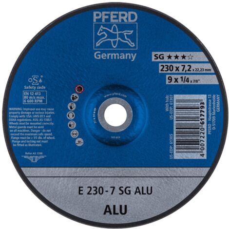 PFERD Schruppscheibe E 230x7,2x22,23 mm Leistungslinie SG ALU für Alu