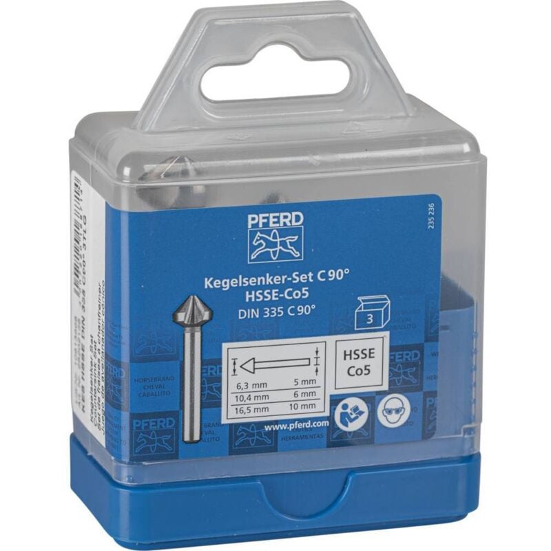 PFERD SET KES HSSE DIN 335 C90° 3 25202155 Jeu de fraises coniques HSS 1 pc(s)