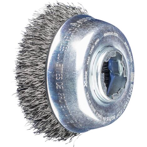 PFERD Spazzola a tazza, ø 75 mm, filo di acciaio da 0,30 mm, attacco X-LOCK, 43469006, per un cambio rapido e comodo degli attrezzi