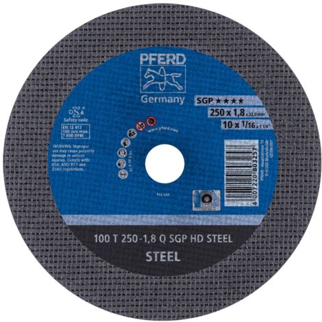 PFERD Stationäre Trennscheibe T 250x1,8x32 mm mittelhart HD STEEL für Stahl 100m/s