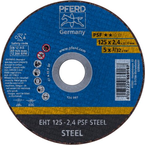 PFERD TOOLS 61719026 Trennscheibe PSF STEEL D125x2,4mm gerade Stahl Bohrung 22,2