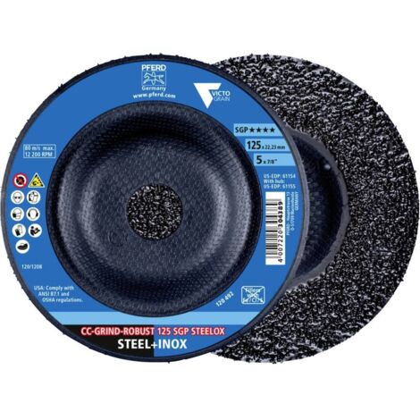 PFERD TOOLS 64195126 Mola Diametro 125 mm Ø foro 22.23 mm Acciaio inox, Acciaio, Legno 10 pz.