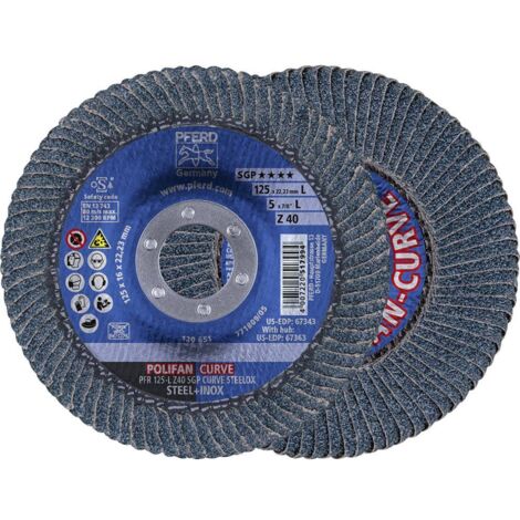 PFERD TOOLS 67689062 Z Sgp Curve Steelox Disco con falde Diametro 125 mm Ø foro 22.23 mm 10 pz.