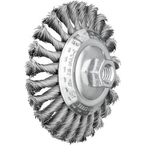 PFERD TOOLS Brosse conique KBG Ø 115 x 15 mm M14 diamètre du fil d'acier 0,50 pour meuleuse d'angle POS KBG 11515/M14 S