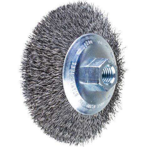 PFERD TOOLS Brosse conique non torsadée KBU Ø 115 x 10 mm M14 diamètre du fil d'acier 0,35 pour meuleuse d'angle POS KBU 11510/M14 ST 0,35 43316021 Y182092