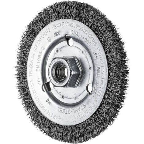 PFERD TOOLS Brosse ronde non torsadée RBU Ø 125 x 12 mm M14, diamètre du fil d'acier 0,30 pour meuleuse d'angle POS RBU