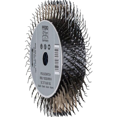 PFERD TOOLS Brosse ronde POLISCRATCH non agrandie RBU Ø 100 x 20 mm M14 Ø fil d'acier 0,60 pour meuleuse d'angle POS RBU 10020/M14 SC ST 0,60 435021 Y181732