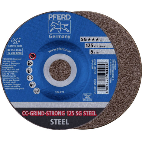 PFERD TOOLS CC-GRIND STRONG Schleifscheibe 125x22,23 mm COARSE Leistungslinie SG STEEL für Stahl