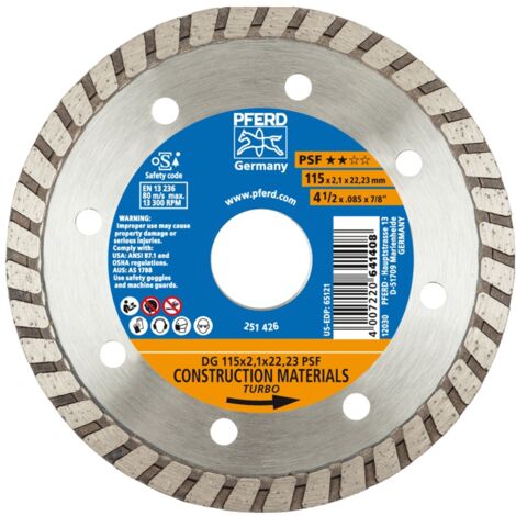 PFERD TOOLS Diamant-Trennscheibe DG 115x2,1x22,23 mm PSF z. Trennen v. Stein/Beton,hohe Schnittqualität