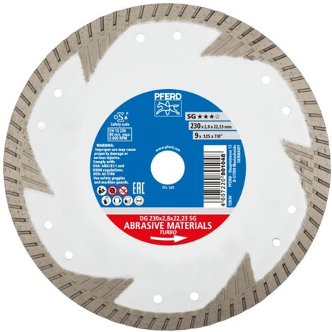 PFERD TOOLS Diamant-Trennscheibe DG 230x2,8x22,23 mm SG z. Trennen v. Stein/Beton,hohe Schnittqualität