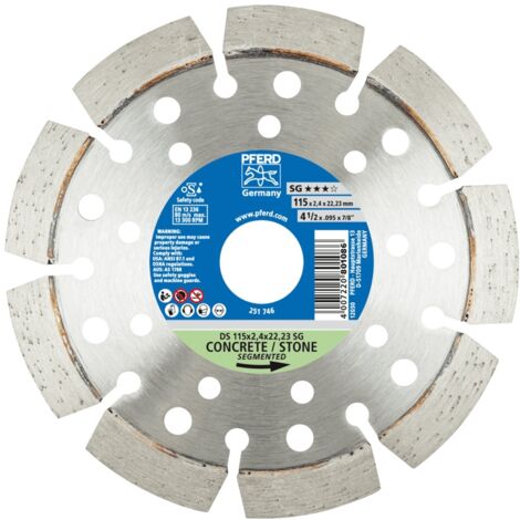 PFERD TOOLS Diamant-Trennscheibe DS 115x2,4x22,23 mm SG für schnelles Trennen von Stein und Beton