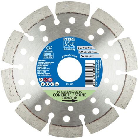 PFERD TOOLS Diamant-Trennscheibe DS 125x2,4x22,23 mm SG für schnelles Trennen von Stein und Beton