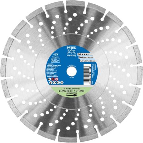 PFERD TOOLS Diamant-Trennscheibe DS 300x2,8x20,0mm SG für schnelles Trennen von Stein und Beton