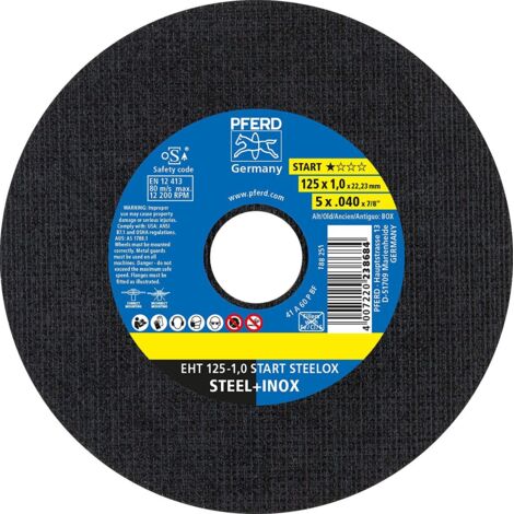 PFERD TOOLS EHT 125-1,0 START STEELOX 69120939 Kit dischi da taglio 125 mm 25 pz. Acciaio inox, Acciaio