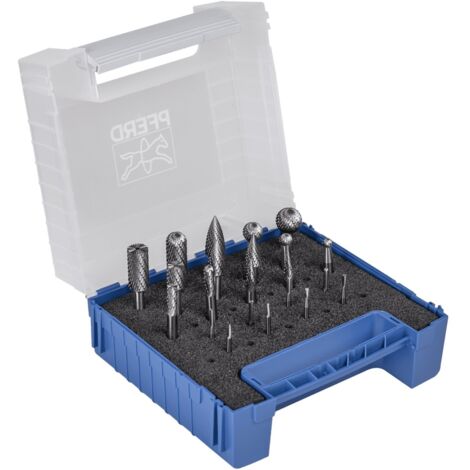 PFERD TOOLS Hartmetall Frässtift Set 1500 Zahnung 3 PLUS/Z5 22-tlg. Ø 16/12/10/8/6/3/2mm Schaft-Ø 6mm universal mittel fein