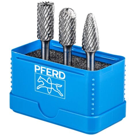 PFERD TOOLS Hartmetall Hochleistungsfrässtift Set 1414 ALLROUND 3-tlg. Ø 12mm Schaft-Ø 6mm universal grob