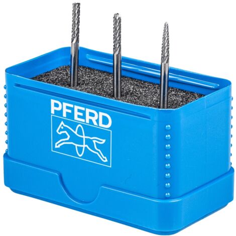 PFERD TOOLS Hartmetall Kleinfrässtift Set 1504 Zahnung 3 PLUS 3-tlg. Ø 3mm Schaft-Ø 3mm universal mittel kreuzverzahnt