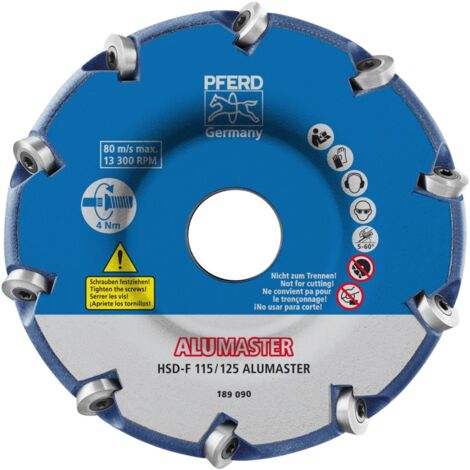 PFERD TOOLS Hochleistungsfrässcheibe ALUMASTER F Ø 115 mm für Winkelschleifer Alu Bearbeitung