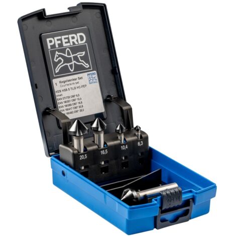 PFERD TOOLS HSS-Kegelsenker-Sets 5-tlg. DIN 335 C 90° mit HICOAT-Beschichtung HC-FEP