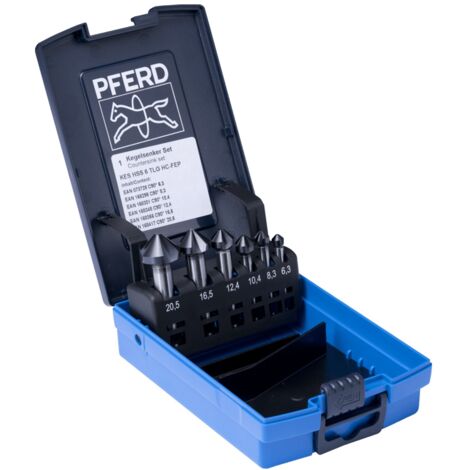 PFERD TOOLS HSS-Kegelsenker-Sets 6-tlg. DIN 335 C 90° mit HICOAT-Beschichtung HC-FEP