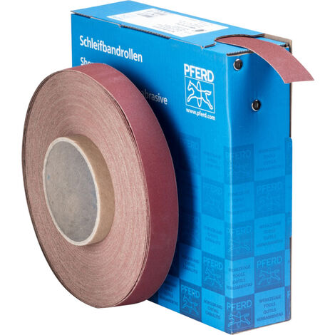 PFERD TOOLS Korund Schleifbandrolle Gewebe SBR Breite 25 mmxLänge 50m A240 für universelle Anwendung