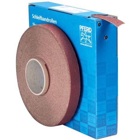 PFERD TOOLS Korund Schleifbandrolle Gewebe SBR Breite 25 mmxLänge 50m A60 für universelle Anwendung