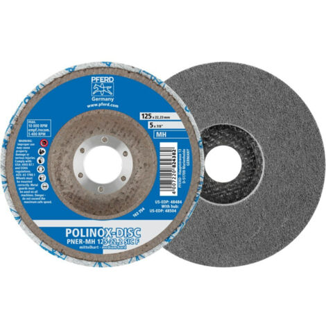 PFERD TOOLS POLINOX verpresste Vlies-Disc PNER Ø 125 mm Bohrung-Ø 22,23 mm Mittehart SIC Fein für Finish