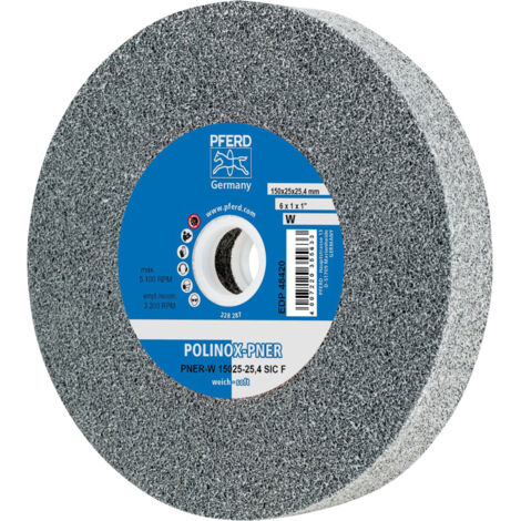 PFERD TOOLS POLINOX verpresstes Vlies-Rad PNER Ø 150x25 mm Bohrung-Ø 25,4 mm Weich SIC Fein für Finish